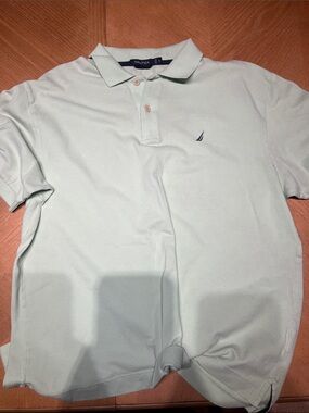 Nautica Light Mint Green Polo Shirt with Sailboat Logo